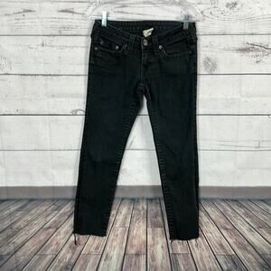 True Religon Jeans Womens‎ 27 Black Skinny Stretch Minimalist Casual Low Rise
